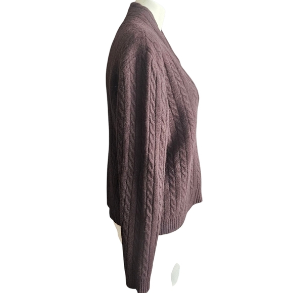Lauren Ralph Lauren Brown Wool/Angora Cable Knit Sweater XL (Fits Like A LG) - Picture 2 of 8